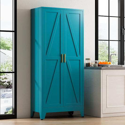 71" Tall Metal Pantry Cabinet, Kitchen Storage Cabinet by Unknown