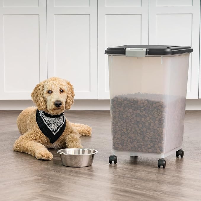 IRIS USA Airtight Dog Food Storage Container, Attachable Wheels, - Image 2