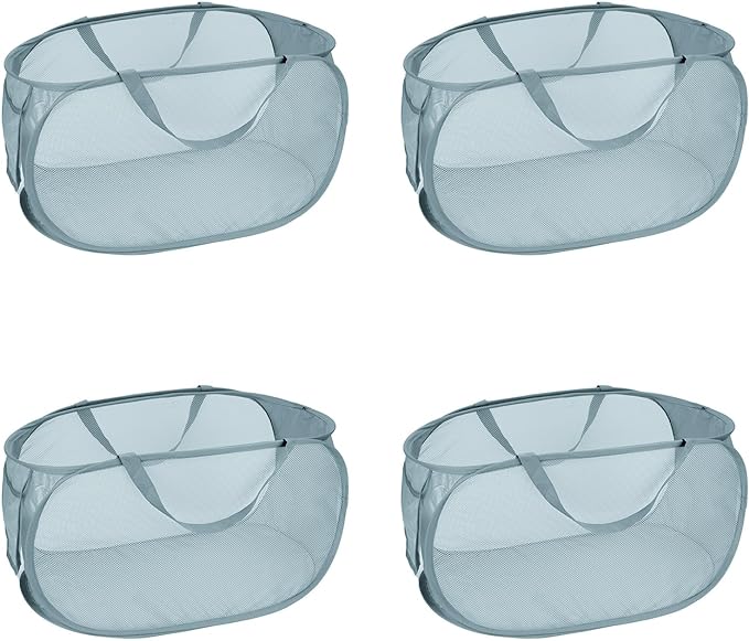 4 Pcs Mesh Popup Laundry Hamper, Opening Laundry Basket, Popup Laundry Basket by LATERONON