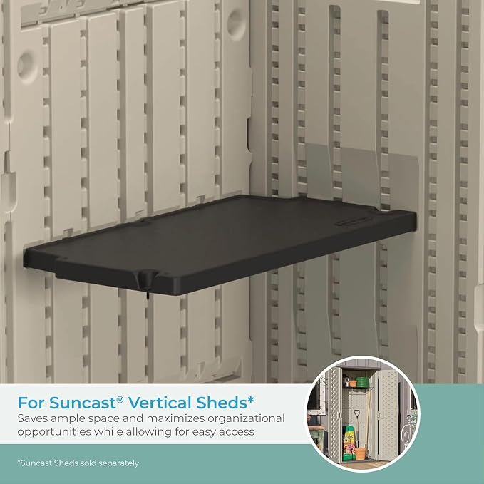 Suncast 2 Pack Vertical Shed Shelf Kit, Space Saving Shelving - Image 3