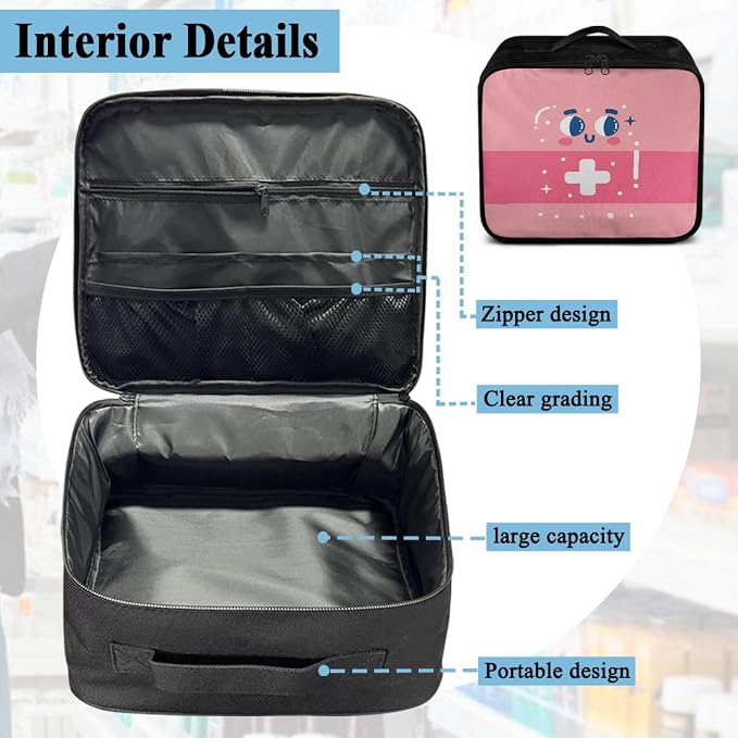 Family Medicine Storage Bag Pill Bottle Organizer - Image 9