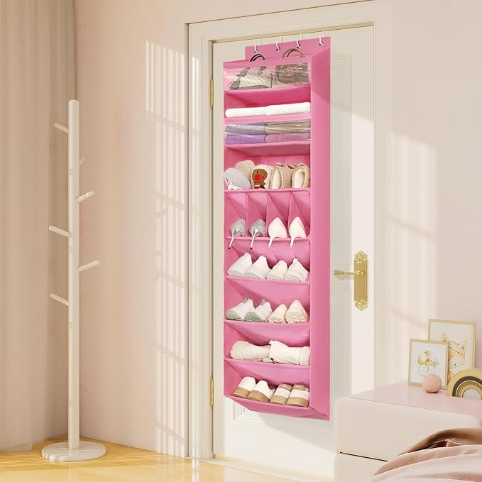 FENTEC 1 Pack 8 Shelves Over The Door Shoe Organizer, Shoe Rack - Image 8