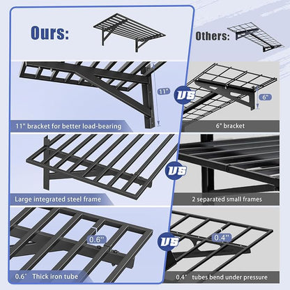 2-Pack 2x4ft Garage Shelving Wall Mounted, 400LB Capacity - Image 4