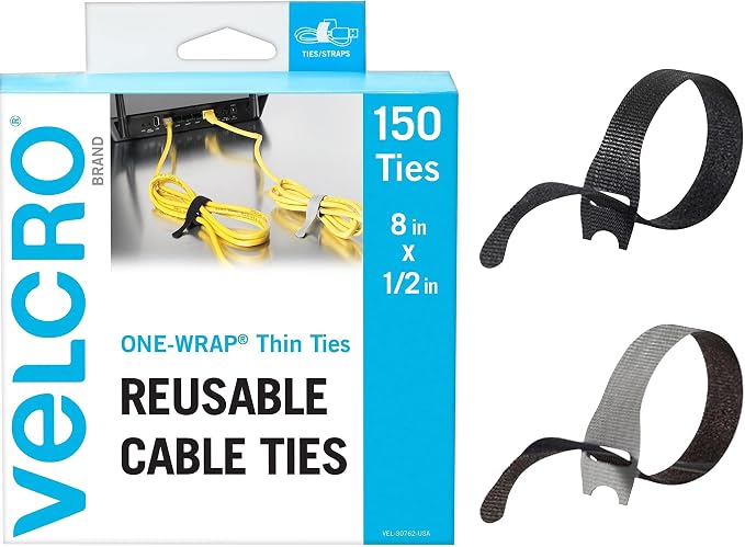 VELCRO Brand 150pk Cable Ties Value Pack, 8in | Gifts - Image 2