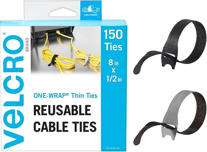 VELCRO Brand 150pk Cable Ties Value Pack, 8in | Gifts - Image 2