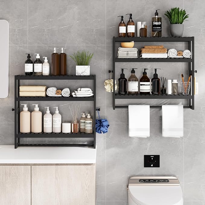 RRX Bathroom Shelf Storage Organizer, Shelf 3-Tier Adjustable Layer, - Image 5