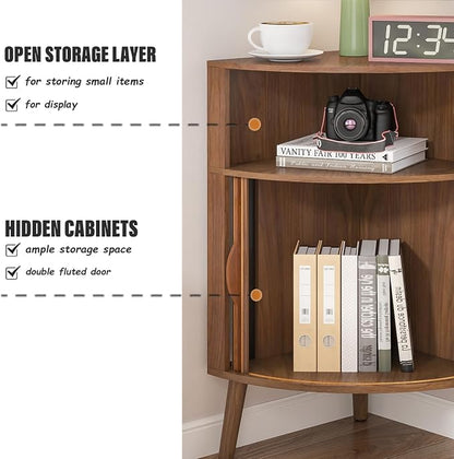 Bathroom Corner Storage Cabinet, 31.5''H Small Floor Corner Cabinet - Image 6