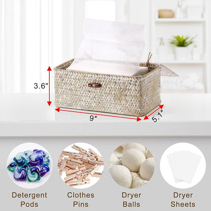 Dryer Sheet Holder, Woven Seagrass Dryer Sheets Storage Container - Image 4