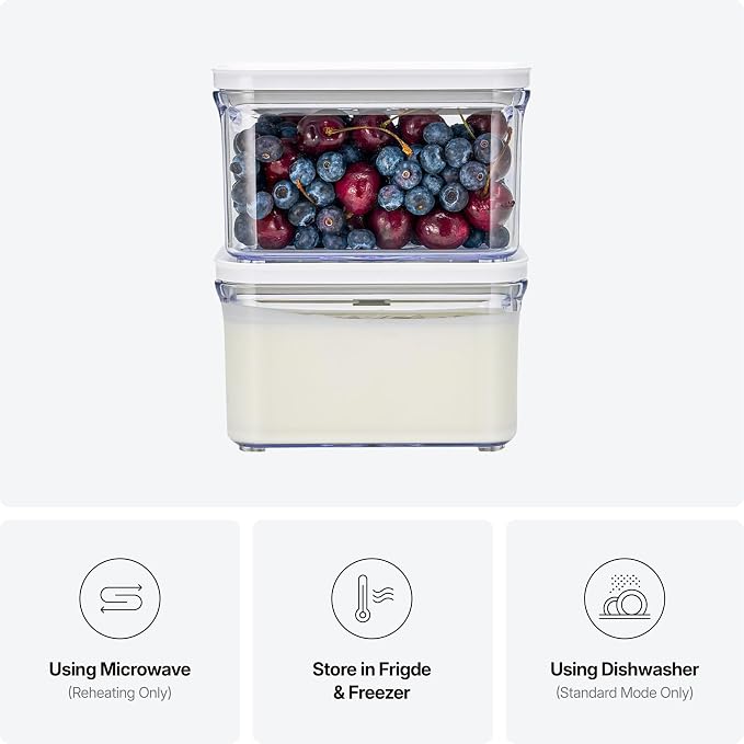 VAKUEN Premium Airtight Food Storage Containers, Rectangular 2PC, Smart - Image 3
