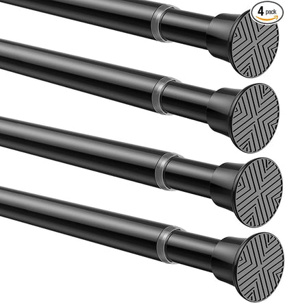 4 Pack Spring Tension Curtain Rod 32-76 inch, Adjustable Expandable Tension by SISELBATensionCurtainRod