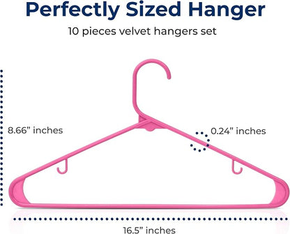 SereneLife Premium 10 Pack Plastic Hangers, Lightweight, Space Saving Clothes - Image 2