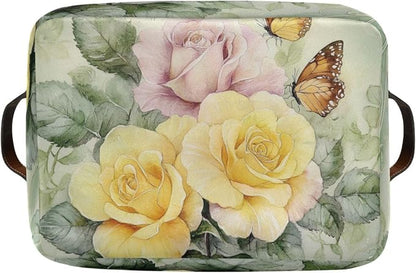 Watercolor Yellow Flower Storage Bins Box Foldable Shelf Basket - Image 8