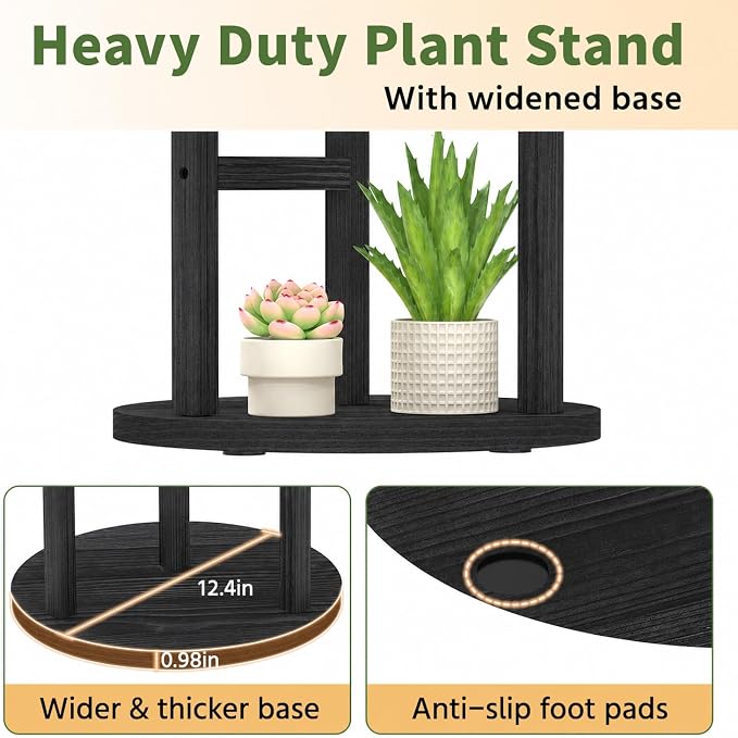 LASZOLA 3 Tiered Wood Plant Stand Indoor Corner - Image 6