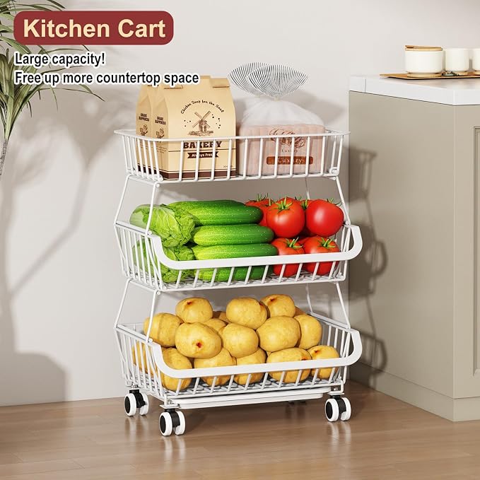 3-Tier Rolling Pantry Cart - Image 9