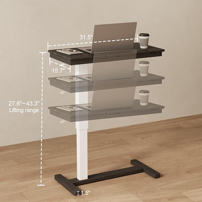 Solid Wood Overbed Bedside Table - Image 2