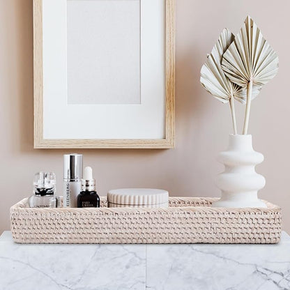 Rattan Bathroom Vanity Tray, Toilet Tank Basket Tray - Image 5