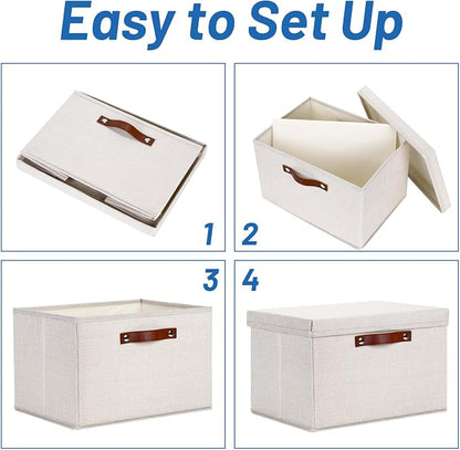 Temary Storage Bins with Lids 2-Pack Large Foldable Storage Baskets with Lid - Image 6