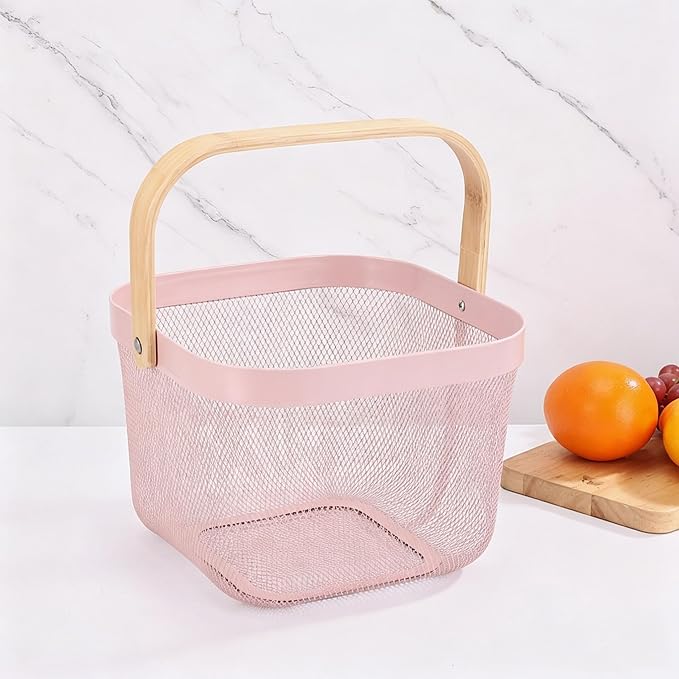 AJIODA Metal Mesh Steel Basket, Storage Organizer Basket Multi-functional - Image 4