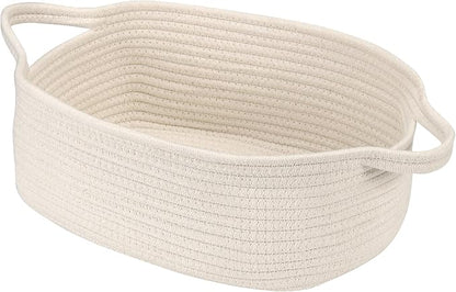 Small Woven Cotton Rope Basket Cute Baby Gift Baskets Empty Decorative Storage by QiANBiRD
