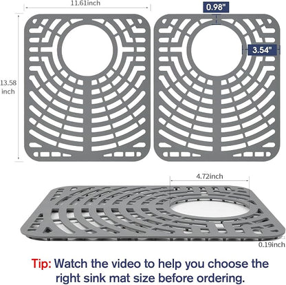 2PCS Silicone Sink Protector 12"x14" Rear Drain Hole, Heat Resistant Non-slip - Image 2