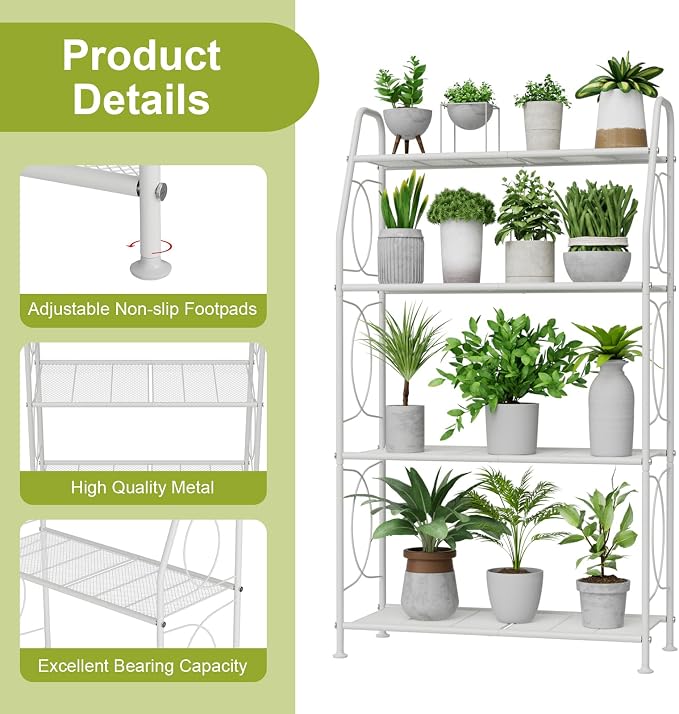 VyGrow Plant Stand, 4 Tier Plant Shelf - Image 5