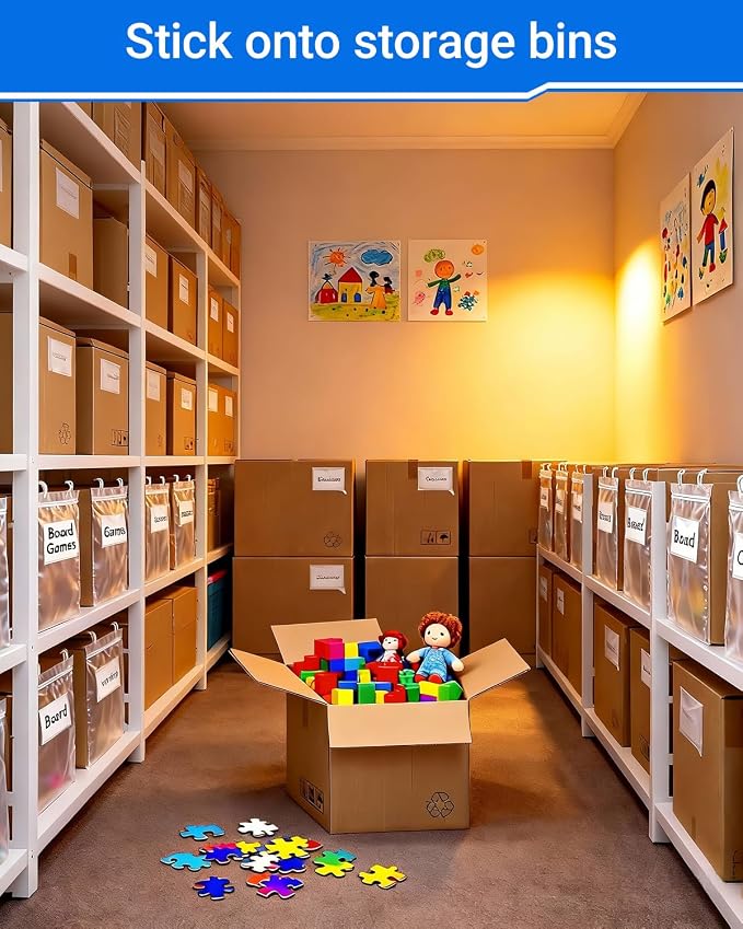 20 PCS Clear Self Adhesive Plastic Label Pockets, Top Loading Business & - Image 6