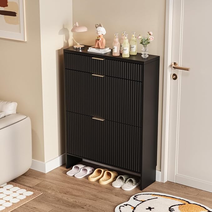 Fluted Shoe Cabinet Storage - Image 3