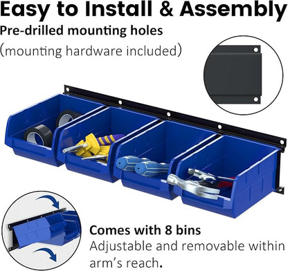 UNITEDPOWER wall mounted garage storage bin, Parts Rack, Plastic Hanging - Image 4