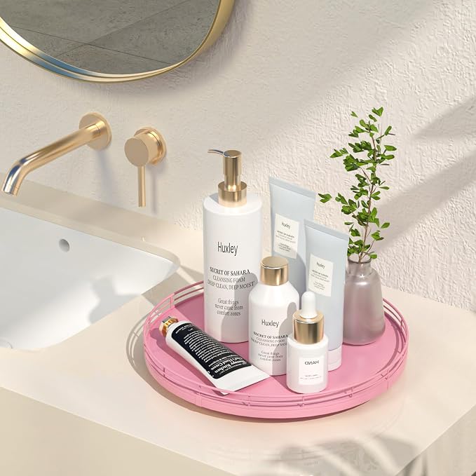 12" Oak Wood Bathroom Tray for Counter, Vanity Tray for Perfume Lotion Candle - Image 2