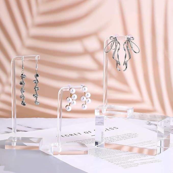 Xthrotsenk 3Pcs Acrylic Earring Display Holder Clear Jewelry Stand Earring - Image 5