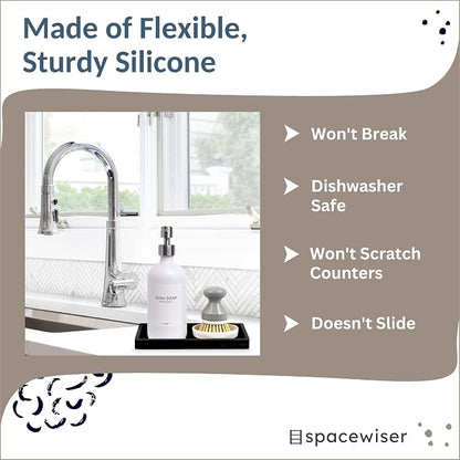 Countertop and Vanity Tray – Small 7.7” Silicone Tray, Soap Dispenser Trays - Image 4