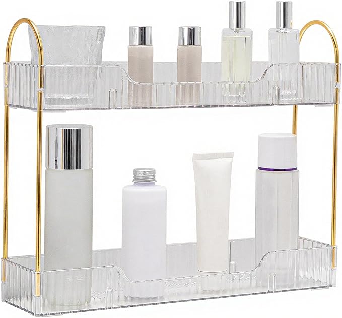 YCIA&DONE 2 Tiers Narrow Vanity Makeup Organizer, Bathroom Organizer Countertop - Image 6