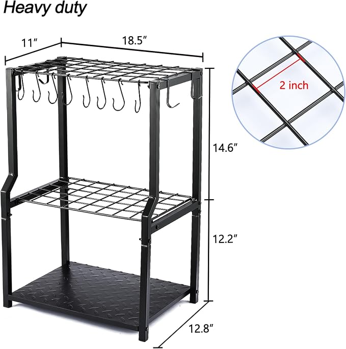 UU-Major Garden Tool Organizer, Yard Tool Rack Heavy Duty, Free Standing - Image 5