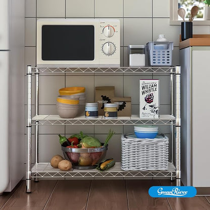 3-Shelf Adjustable Metal Shelf Wire Shelving Storage Rack - Image 7