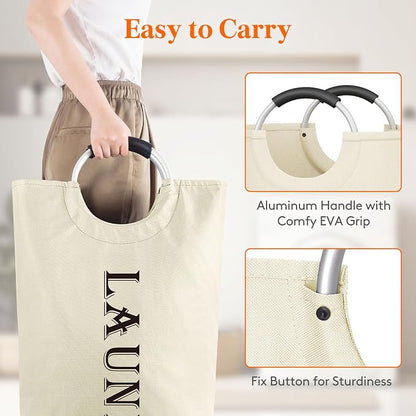 Lifewit 100L 2-Pack Large Laundry Basket, Collapsible Laundry Hamper - Image 3