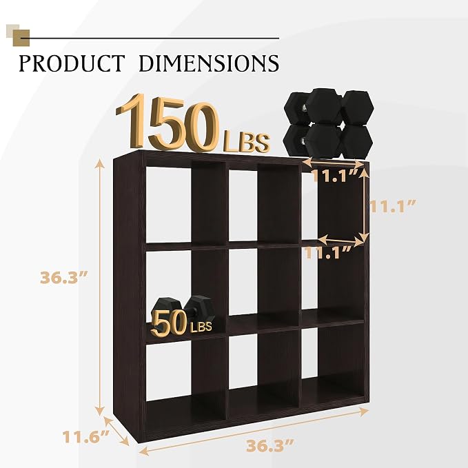 WannabeMyself【2026 Wooden Thick Frame】 9 Cube Storage Organizer - Image 2