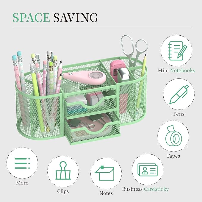 SUPEASY Mesh Desk Organizer, Desk Organizers and Accessories, Pen Holder - Image 4