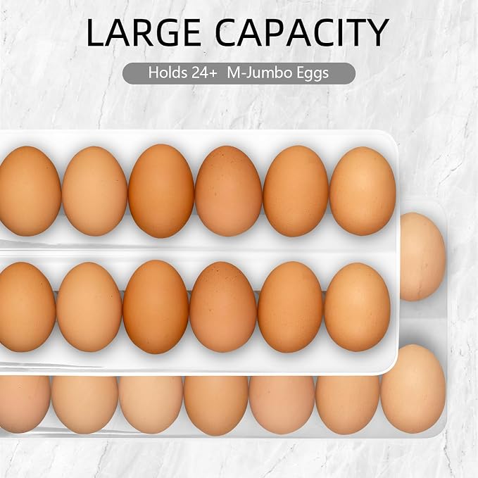 Egg Holder for Fridge Automatic Rolling Egg Dispenser for Refrigerator Kitchen - Image 2