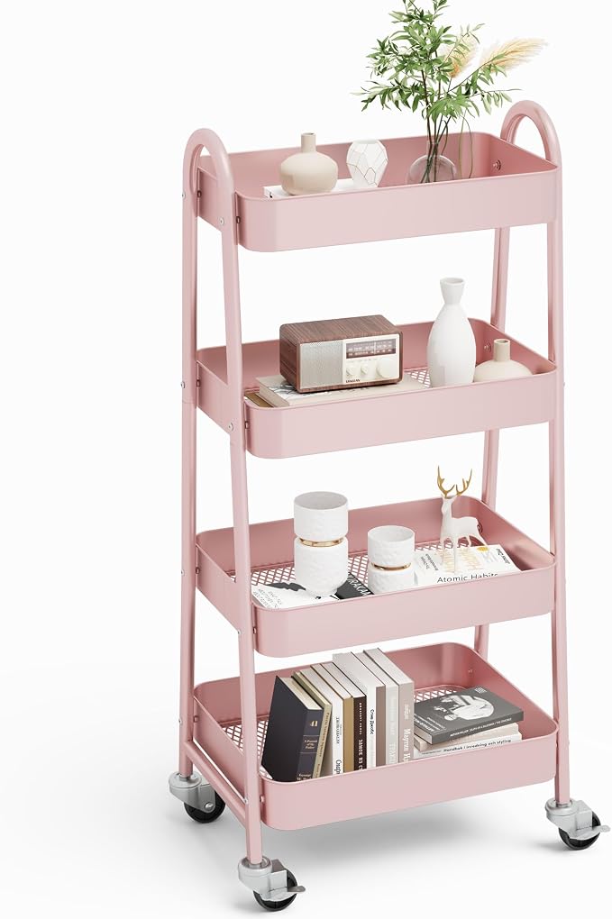 NEWBULIG 4-Tier Metal Rolling Cart by NEWBULIG