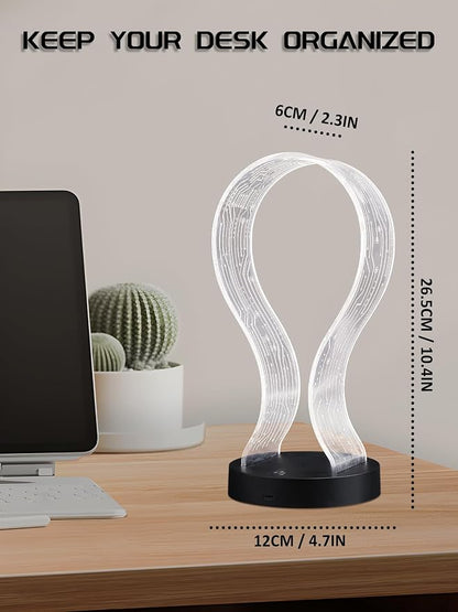 Light Up Headphone Stand with 16 Color Lights, PCB Pattern Acrylic Headset - Image 7