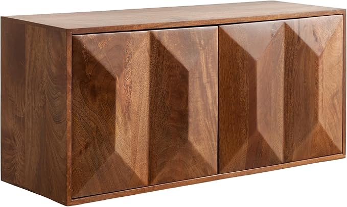 Kate and Laurel Ranier Modern Wooden Two-Door Wall Cabinet, Walnut Brown by KateandLaurel