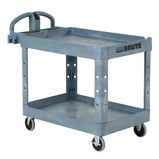 Rubbermaid Commercial Products BRUTE Heavy Duty 2-Shelf Utility/Service Cart by RubbermaidCommercialProducts