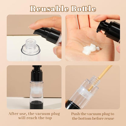 1oz 30ml Airless Pump Bottles, Refillable Leak Proof Travel Pump Bottle - Image 6