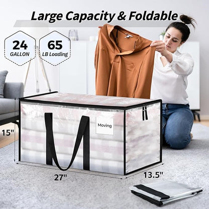 8 Pack Extra Large Heavy Duty Moving Bags, Reinforced Handles & Heavy-Duty - Image 2