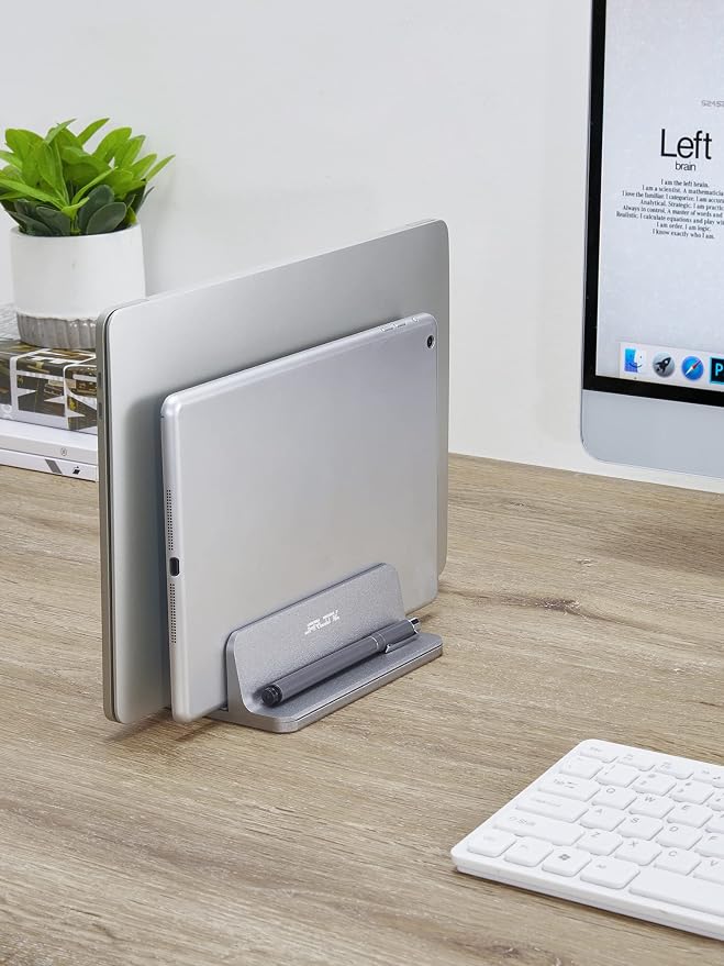 JARLINK Double Vertical Laptop Stand, Adjustable Aluminum Desk Dock, - Image 5