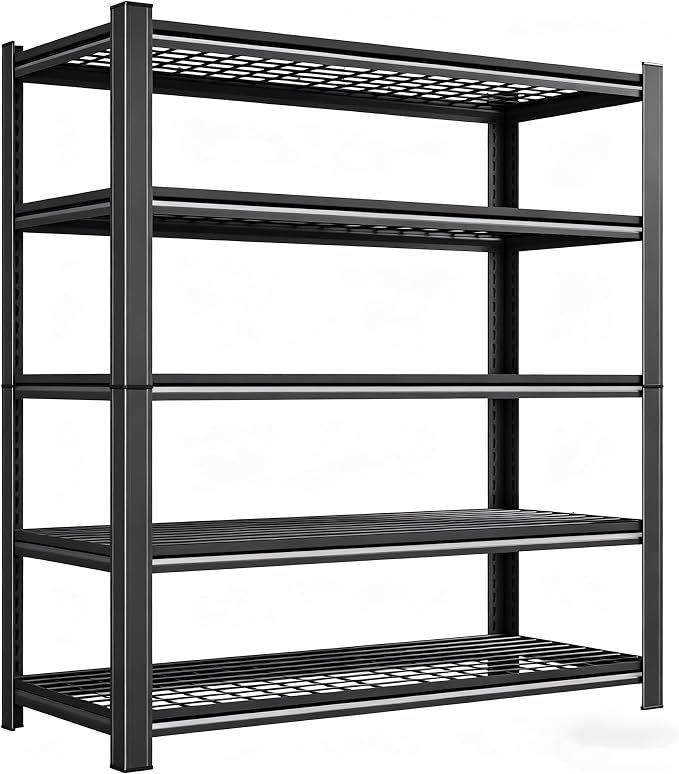 2Pack 72" H X 36" W X 16" D Heavy Duty Garage Shelving Unit 5 Tier 3500 LBS by Ergonova