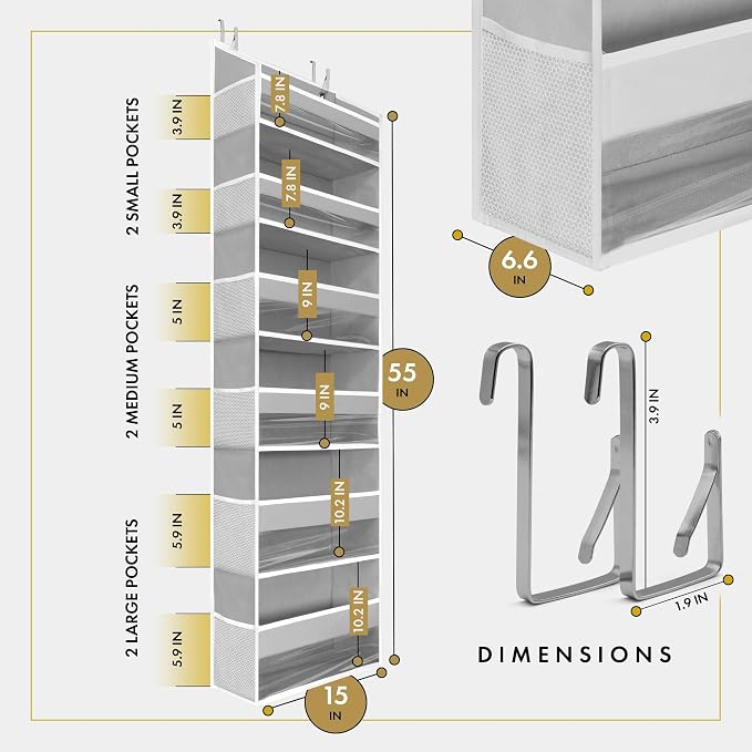 HOMELUX THEORY Over The Door Organizer Hanging - Image 3