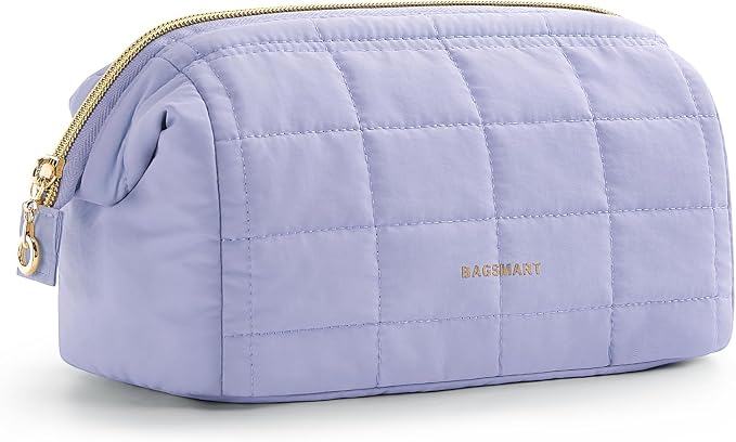 BAGSMART Makeup Bag Cosmetic Bag Wide Open, Wide-open Travel Makeup Bag by BAGSMART
