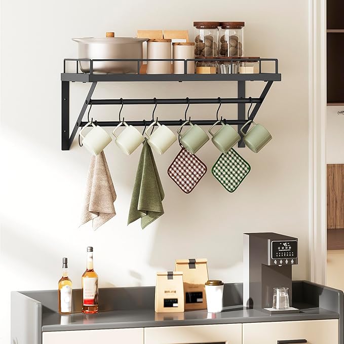 Wall Mounted Pot Rack, 23.8 Inch Pot and Pan Organizer - Image 6
