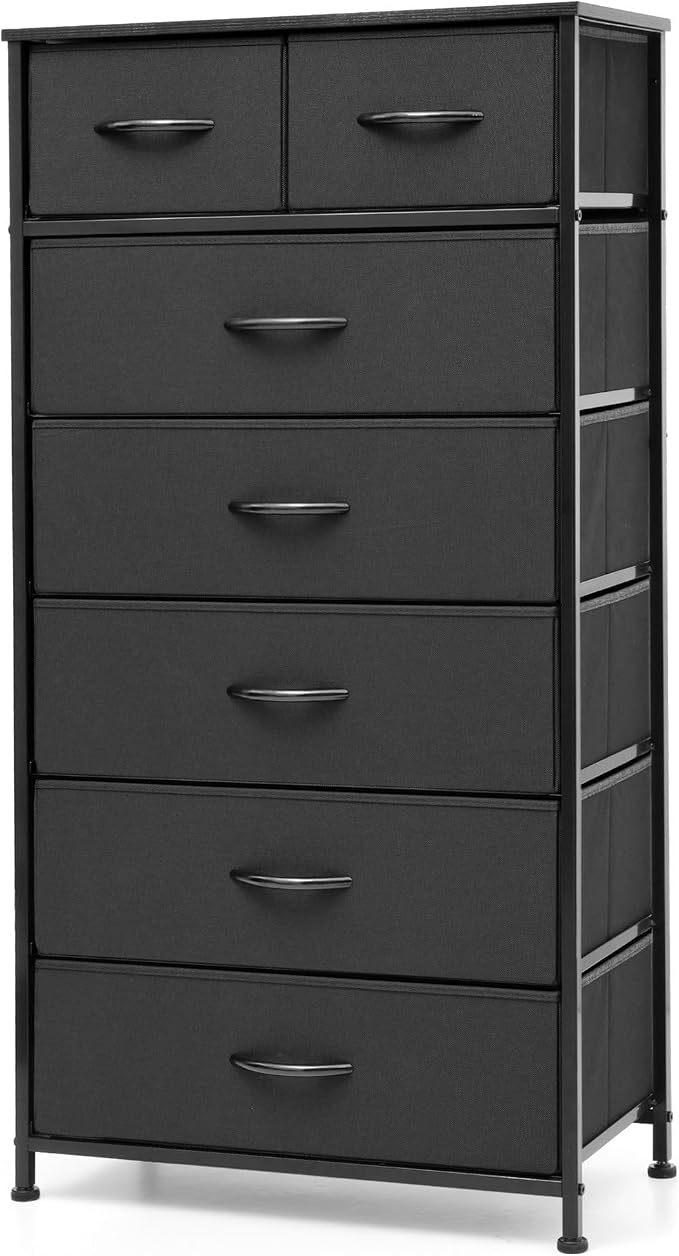 Tall 6-Drawer Wide Fabric Storage Tower Dresser by CrestliveProducts